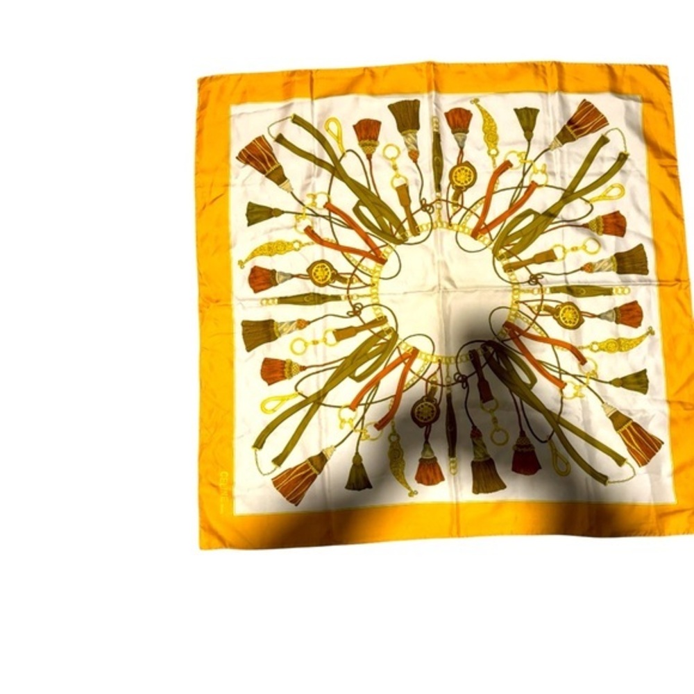 Celine Silk Scarf NWOT Beige / White / Colors in gorgeous combinations